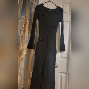 Elegant Black Long Sleeve Dress